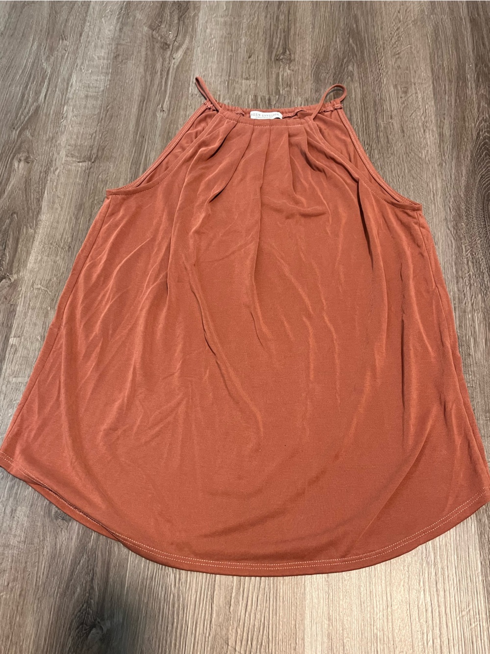 Green Envelope Rust Halter Neck Blouse
